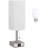 White Small Table Lamp for Bedroom,3 Colour Temperature Pull Chain Control