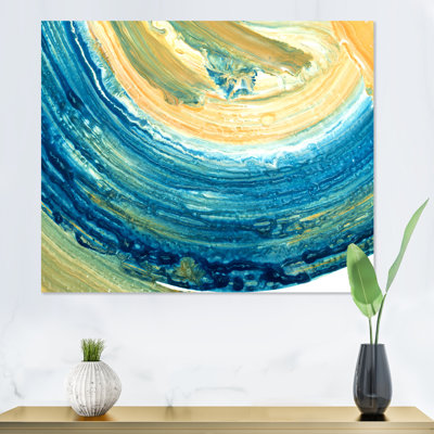 «Blue and Yellow Brush Waves», reproduction sur toile