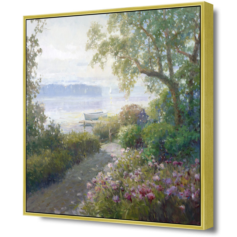 Bay Garden Stillness Print, 26" H x 26" W, Gold