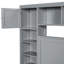 Grand lit stable avec configuration d'armoire, de tablette et de douille - gracieuse grise-1953762474-1953762473