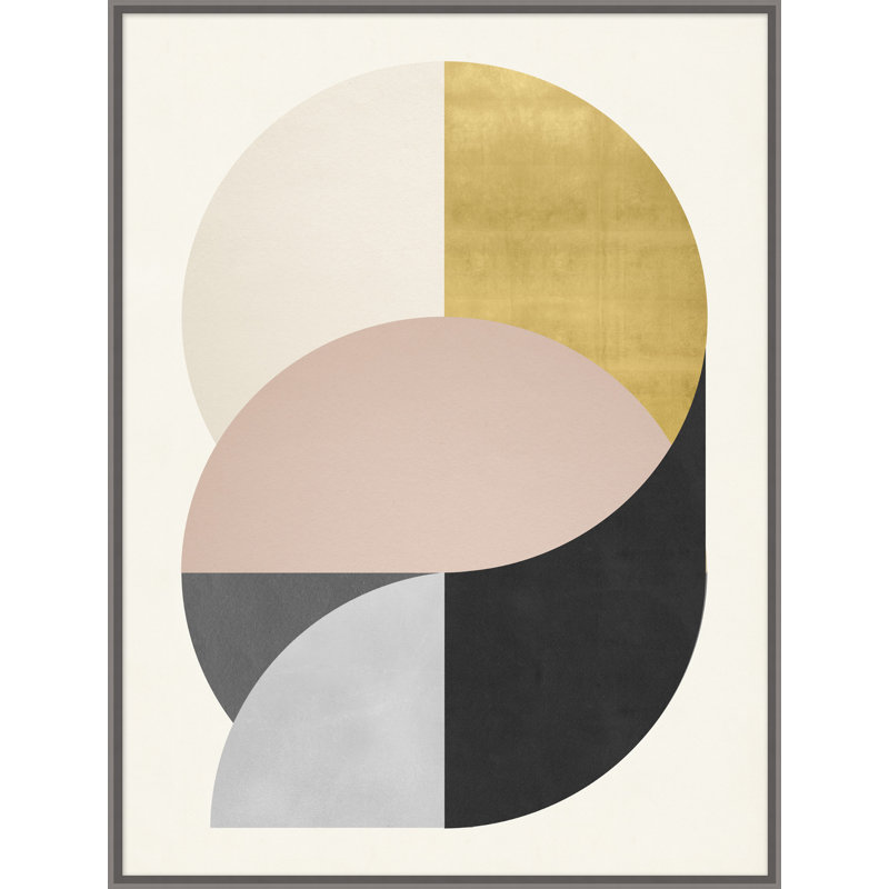 Metallic Paradigm 1' Framed Graphic Art Print on Glass