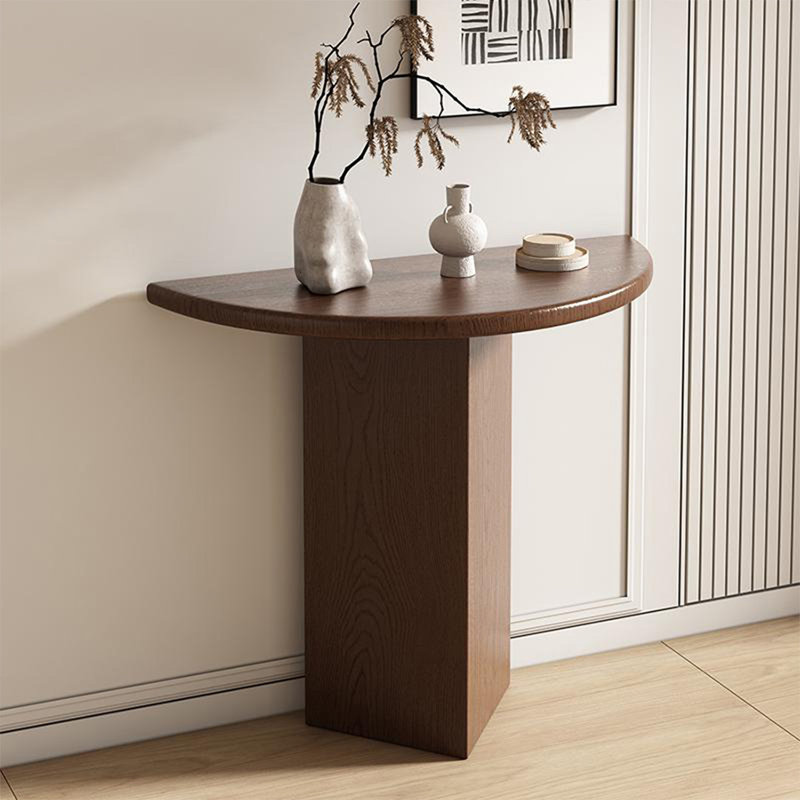 Console brun en bois massif, H 31,5 po x l 31,5 po x P 13,78 po, Brun