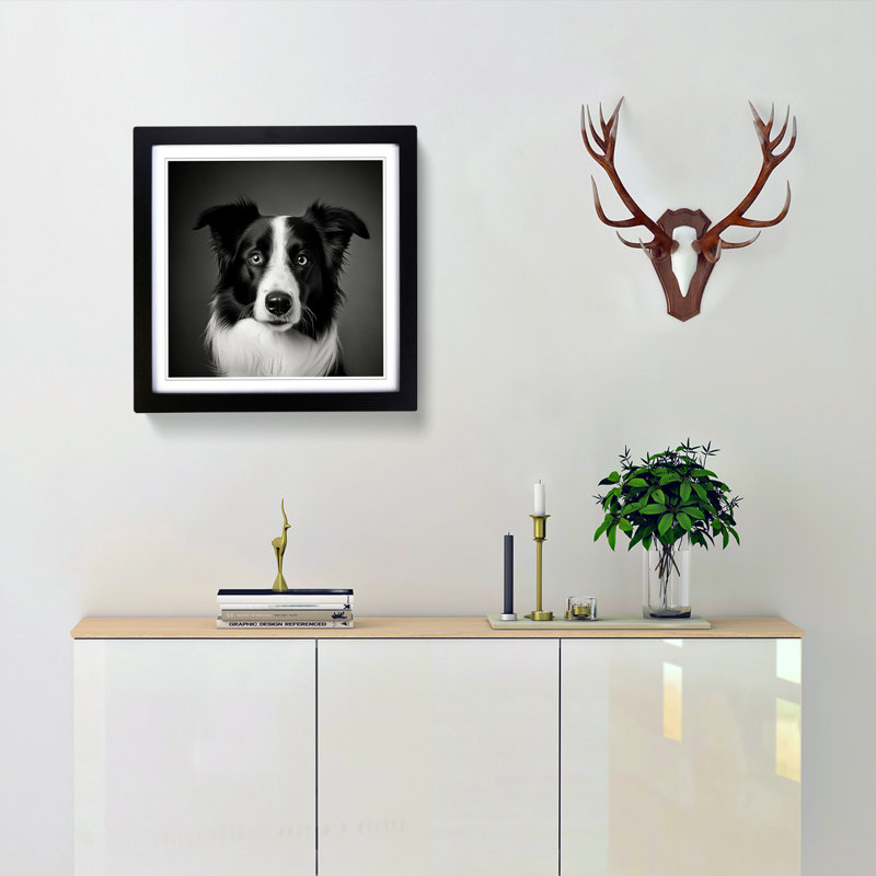 Single Picture Frame Print on Wood, Black