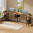 39 Inch L Shaped Desk with LED Lights & Power Outlets, Corner Home Office Desk-1186277221-1186277226