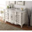 Meuble-lavabo autoportant traditionnel Morton de 56 pouces, blanc antique, collection Benton, lavabo simple, comptoir en quartz blanc, entièrement assemblé