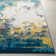 Kohn Machine-Woven Abstract Blue/Yellow/Beige Area Rug