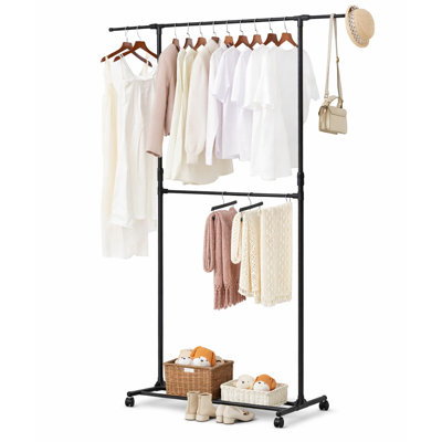 Adjustable Rolling Clothing Rack