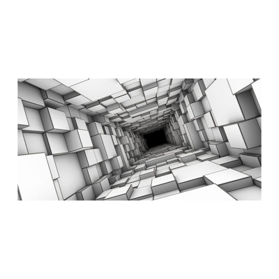 Tunnel With Cubes - Wrapped Canvas Print