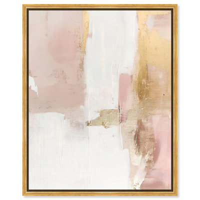 «Blush Gold Shimmer I», toile abstraite terre par Art Remedy