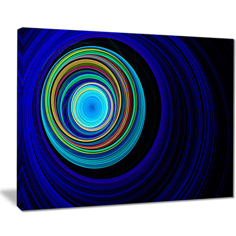 « infinied tunnel ondulations blue », impression sur toile, H 20 po x l 20 po x P 1 po