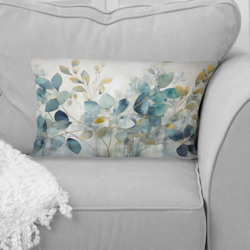 Coussin Blue Botanical Rhythms II - Abstract Botanicals