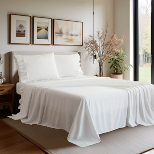 Romantic Lace Ruffle Queen Sheet Set