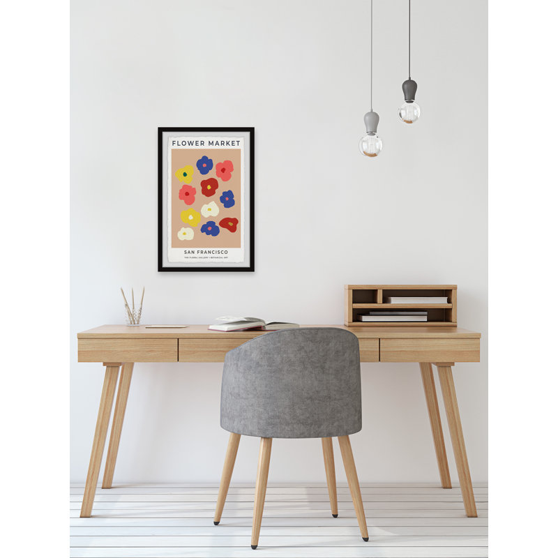 Flower Market San Francisco 1 Piece Single Picture Frame Wall Art, 45cm H x 38cm W