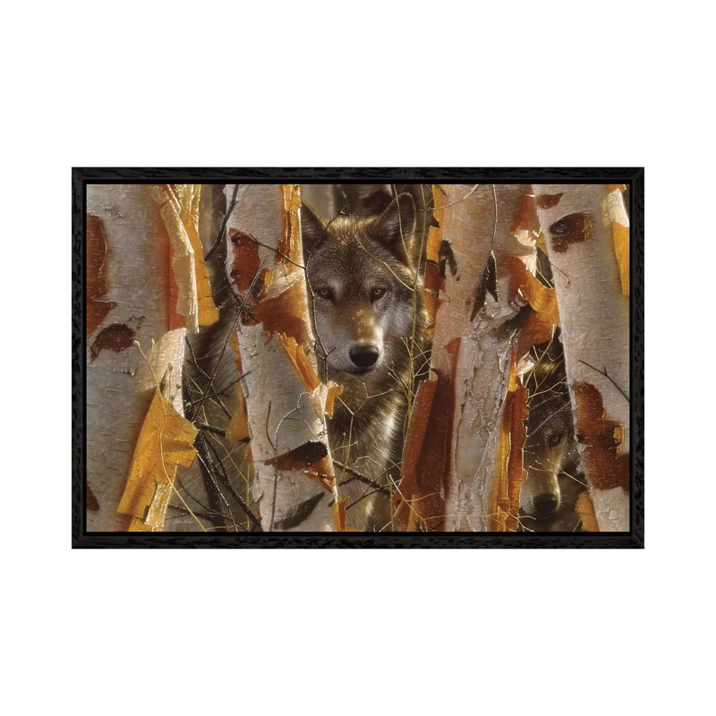 Wolf Guardian by Collin Bogle - Print on Canvas, 66.04 cm H x 45.72 cm W, Black Framed
