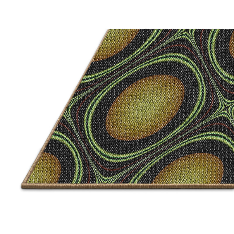 Tapis de zone d’olive à motifs, Rectangle 4 pi x 6 pi