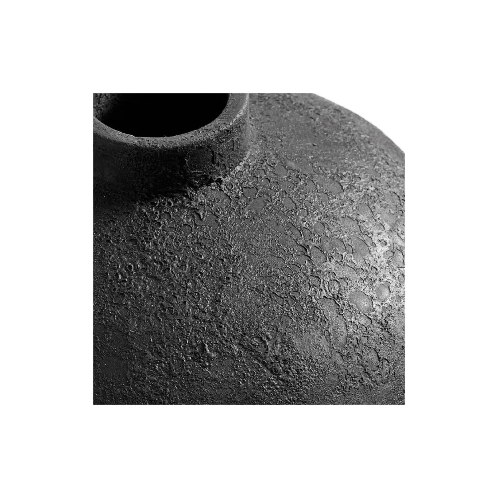 Carino Terracotta Floor Vase, Dark Gray, 7" H x 9.85" W x 9.85" D