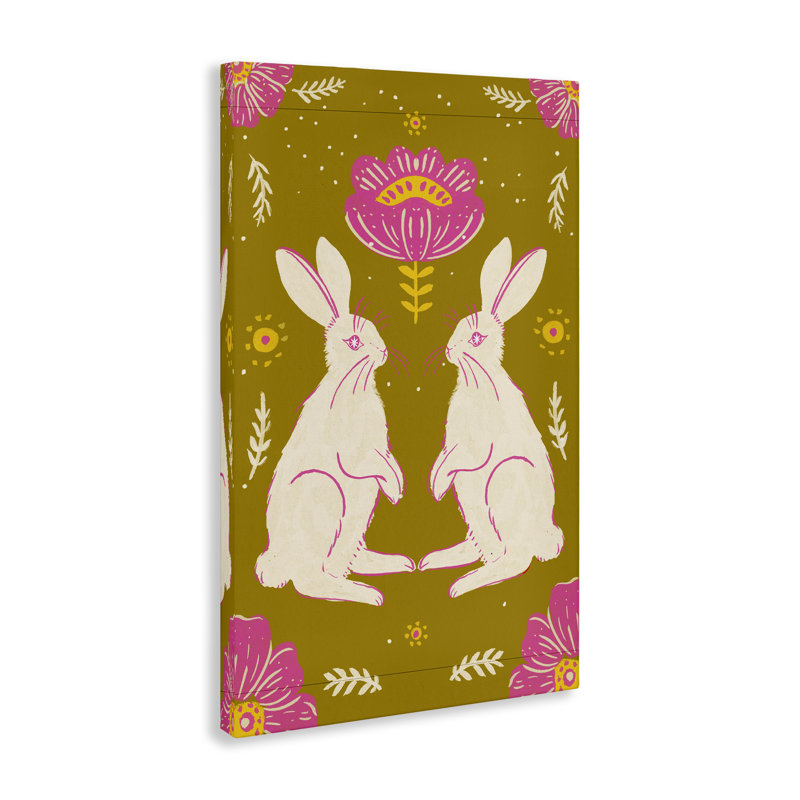 Mirrored Spring Bunnies, conception par Hannah Moren, H 24 po x l 16 po