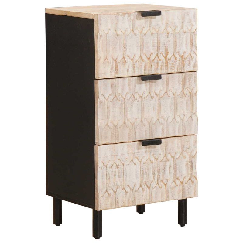 40cm W Chest of Drawers, Black/White Wash 