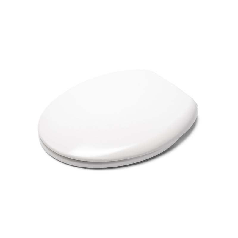 Grasmere Flexi-Fix White Toilet Seat - Adjustable Hinges with Rust Free Chrome Plated Hinge Covers, an Antibacterial Treated Surface and Made From Heavy Duty Thermoset Plastic (White)