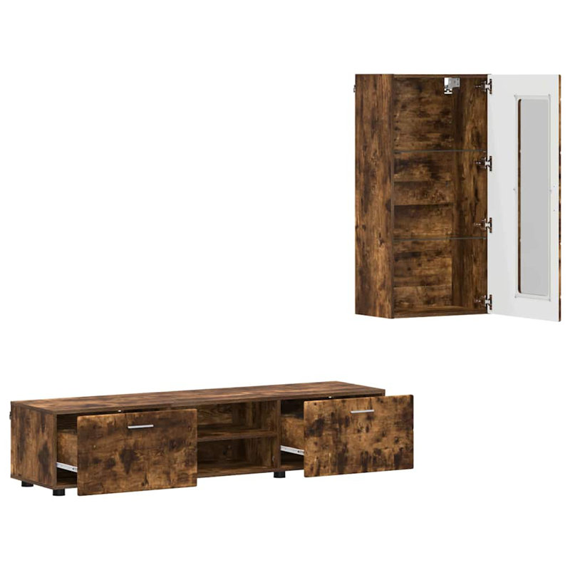 Console for TVs up to 88", Smoked Oak
