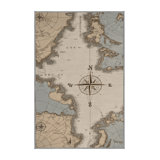 Washable Nautical Map Plus Coastal Area Rug