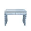 Console à miroir, coiffeuse argentée pour miroir incurvé cuit au four avec 2 tiroirs, table d'appoint décorative en miroir convenant au couloir et au salon, coiffeuse à miroir