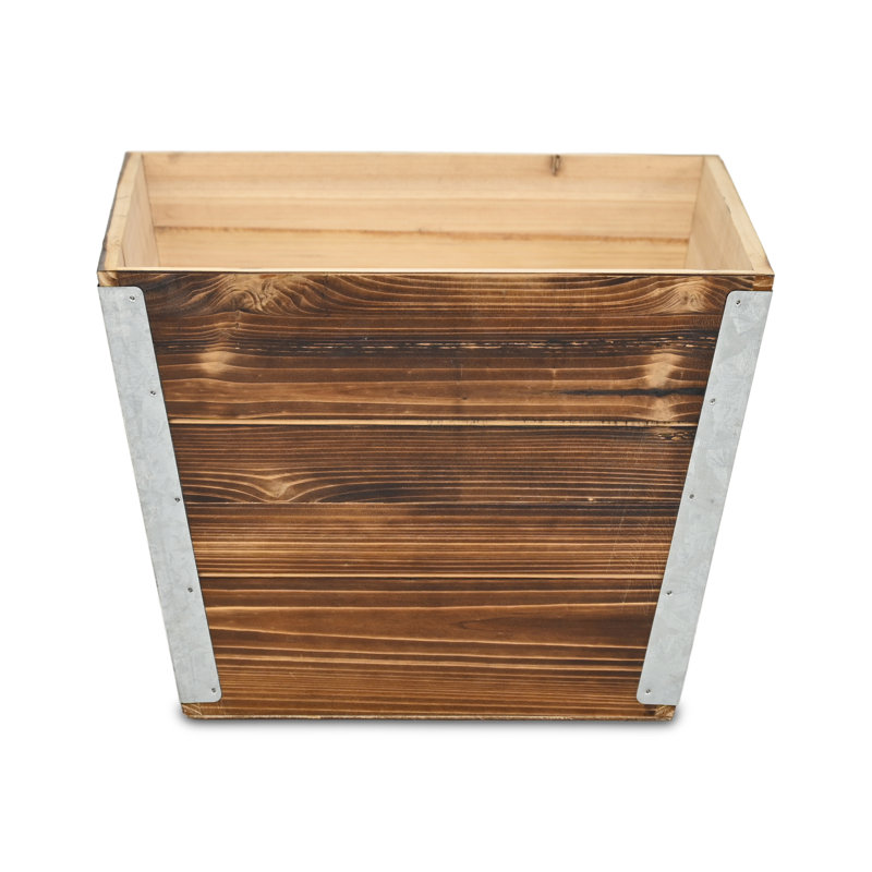 Cavorn Tapered Square Brown Planter Bucket, 8.75" H x 11.75" W x 11.75" D