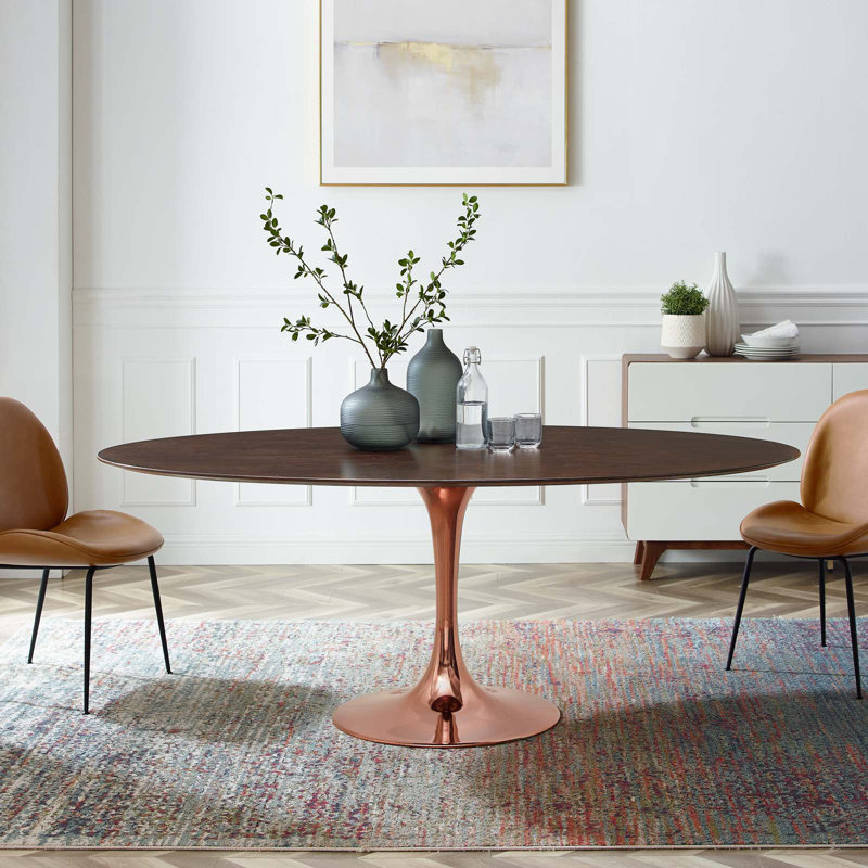 Lippa Dining Table by Modway, Natural, Rose, 47" L x 27.5" W