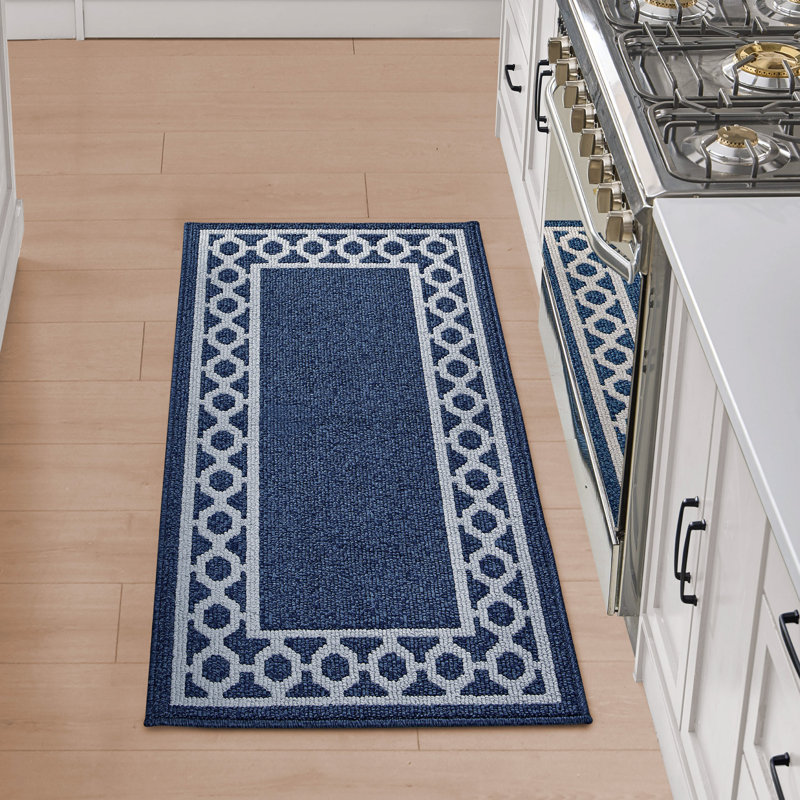 Jean Pierre New York Christine Border Machine Washable All Loop Tufted Rugs 1-Piece, Runner 2'2" x 6'