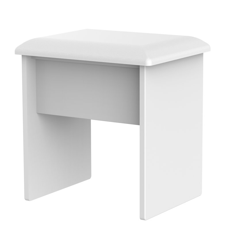 Fully Assembled Saxena Dressing Table Stool, White