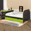 Lit de jour double en bois avec lit gigogne simple, lit de jeu avec bureau et port USB pour enfants adultes, conception peu encombrante-34098705
