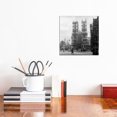 1930s Street Scene Westminster Abbey City Of Westminster Central London England by Vintage Images - Wrapped Canvas Gallery-Wrapped Canvas Giclée