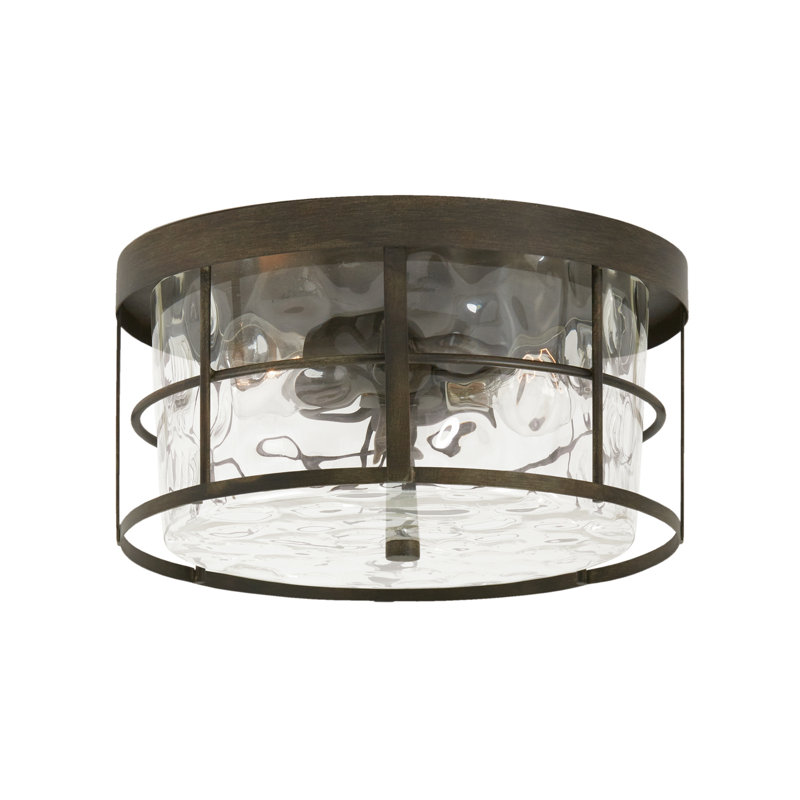 Agustine 2 - Light 13" Unique/Statement Drum Flush Mount, Farm House
