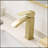 Brushed Gold Bathroom Faucet,Faucet For Bathroom Sink, Single Hole Bathroom Faucet Modern Single Handle Vanity Basin Faucet-119318294