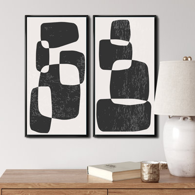 «Abstract Artistic Organic Minimalistic Shapes IV», ensemble de 2 peintures