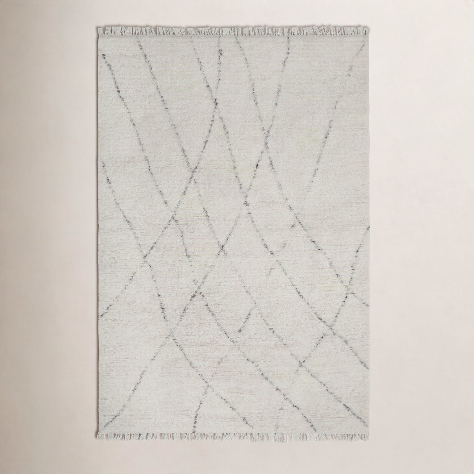 Hand-Woven Striped Wool Rug, Rectangle 5' x 7'6"