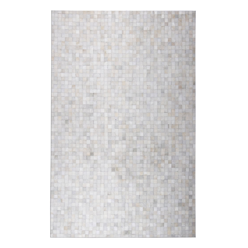 Tapis à carreaux blanc / gris, Rectangle 8 pi x 11 pi