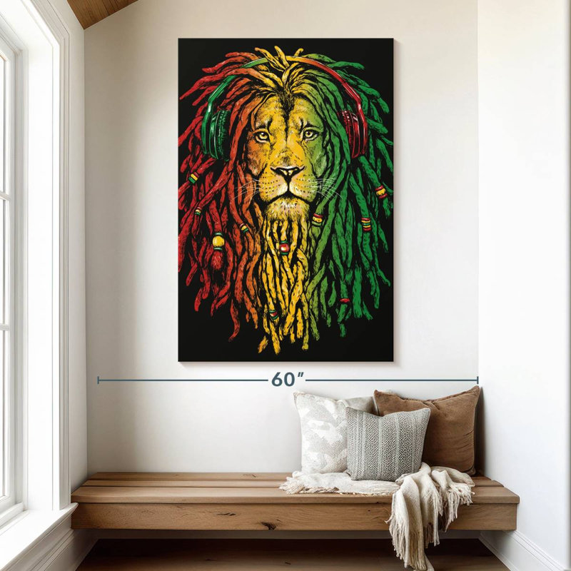 Tête de lion Brampt jamaïcain, H 51 po x l 34 po