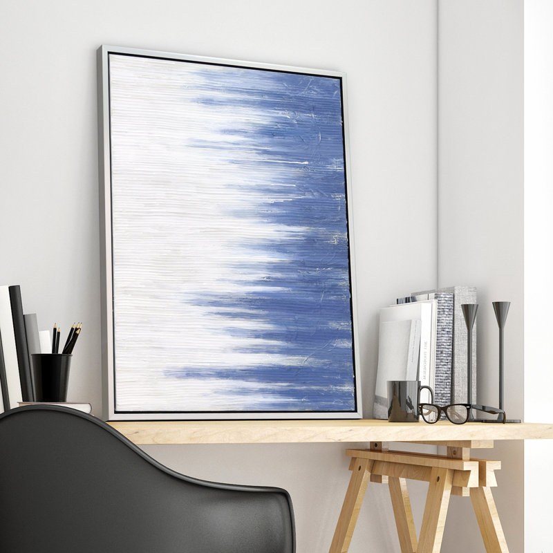 Rainy Winter Textured Metallic by Martin Edwards - Floater Frame Painting Print on Canvas