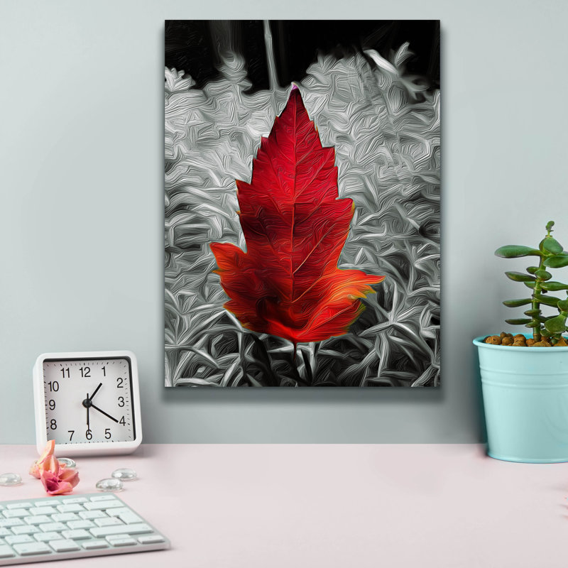'Red Leaf' by Dante Plata Wall Art, 16" H x 12" W