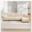 Canapé en L Chenille Cloud avec repose-pieds et 4 coussins, beige crème-134042948-134042955