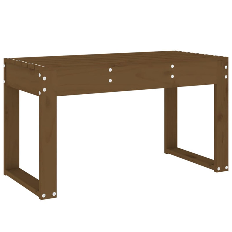 Lovington Solid Wood Pine Outdoor Bench, Honey Brown