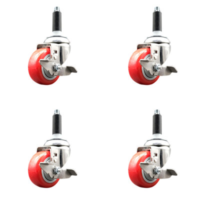 316SS Poly Swivel Expanding Stem Caster Set Brake SCC