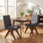 Turfed Linen Upholstered Dining Chair Armless Parsons Side Chair With Solid Wood Legs-2011791575