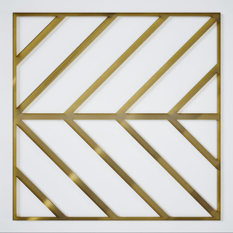 Panneaux muraux décoratifs en acrylique Genoa Genoa, moyen, l 15 3/8 po x H 15 3/8 po x T 1/8 po, miroir doré, Doré