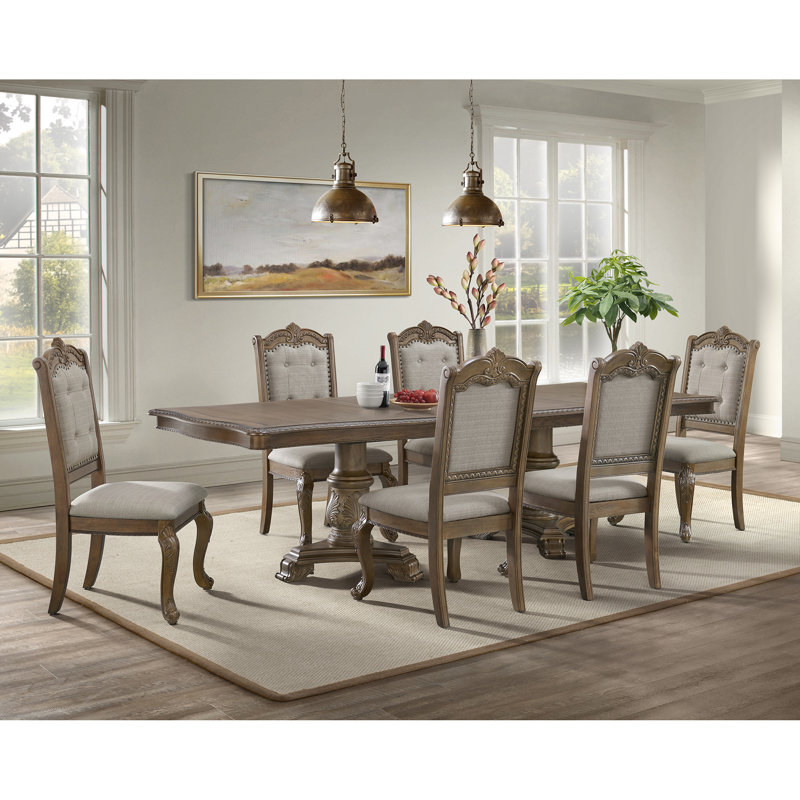 Ensemble de salle à manger 7 pièces Siewert, 7 pièces : table, 6 chaises