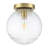 Burstyn 1-Light Modern Ribbed Glass & Metal Flush Mount Ceiling Light