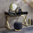 Coleen Vanity Desk w/Mirror & Jewelry Tray, Black & Gold Finish-291073741