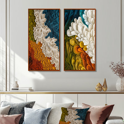 Biomorphism Earth Rhythm In Chaos II - Abstract Wall Art, 2 pièces