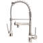 Robinet de cuisine à poignée simple en nickel brossé avec tirette, rotation à 360 degrés, lavabo élégant en nickel, levier, longue durée de vie